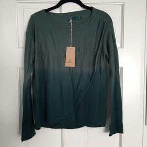 Prana ombré dusty teal sweater